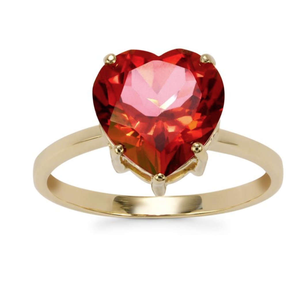 3.97cts Cruzeiro Topaz Heart 10k Gold Ring Sz 8 Nwot